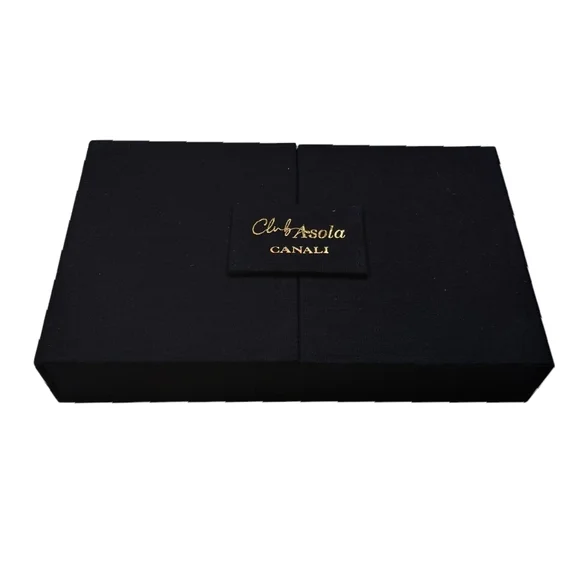 CANALI Black Leather Passport Documents Credit Card Holder Wallet VIP Gift Set